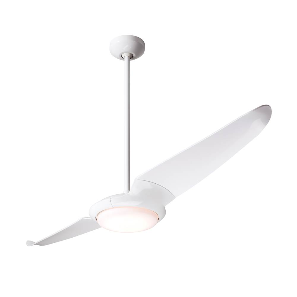 Modern Fan Company IC/Air (2 Blade ) Fan; Gloss White Finish; 56'' White Blades; 20W LED; Wall/Remote Combo Control