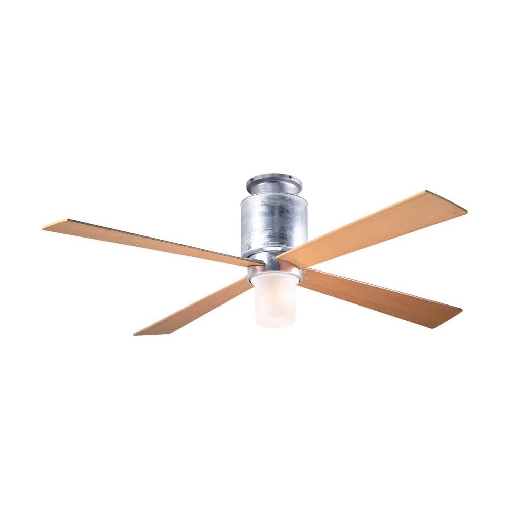 Modern Fan Company Lapa Flush Fan; Galvanized Finish; 50'' Maple Blades; 17W LED; Fan Speed and Light Control (3-wire)