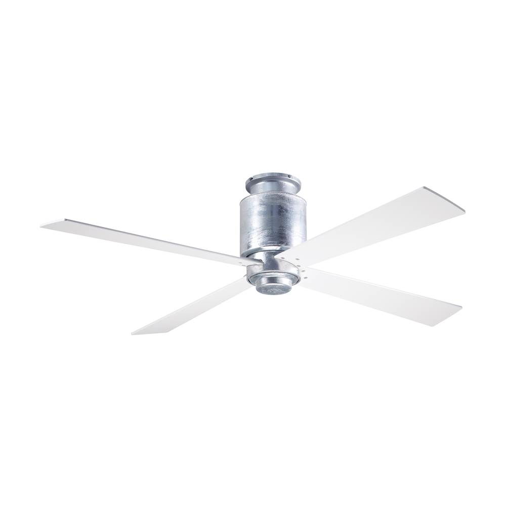 Modern Fan Company Lapa Flush Fan; Galvanized Finish; 50'' White Blades; No Light; Fan Speed Control