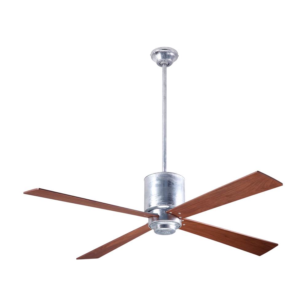 Modern Fan Company Lapa Fan; Galvanized Finish; 50'' Mahogany Blades; No Light; Fan Speed and Light Control (2-wire)