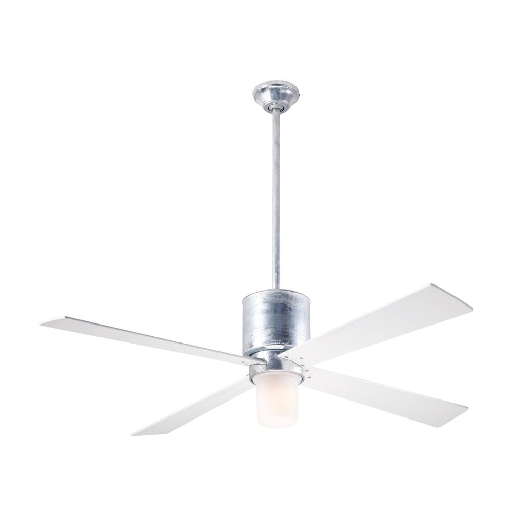 Modern Fan Company Lapa Fan; Galvanized Finish; 50'' White Blades; 17W LED; Wall Control with Remote Handset (2-wire)