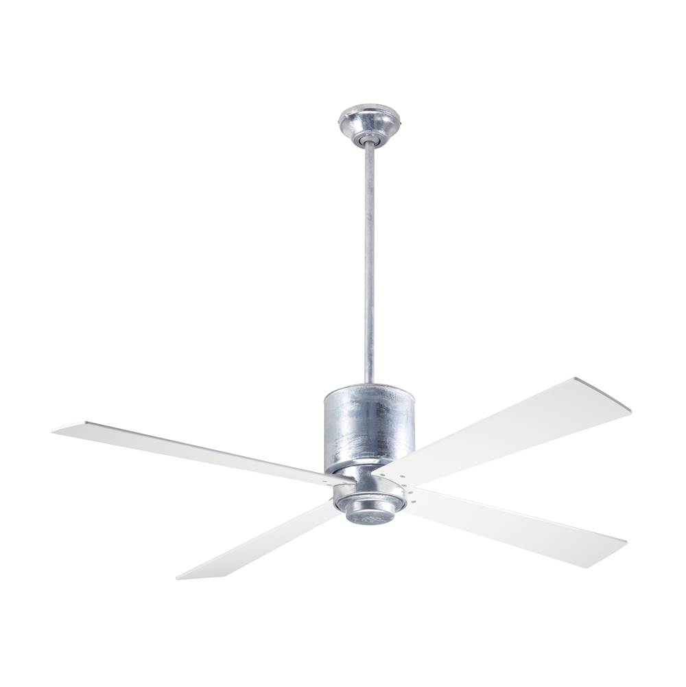 Modern Fan Company Lapa Fan; Galvanized Finish; 50'' White Blades; No Light; Fan Speed and Light Control (2-wire)