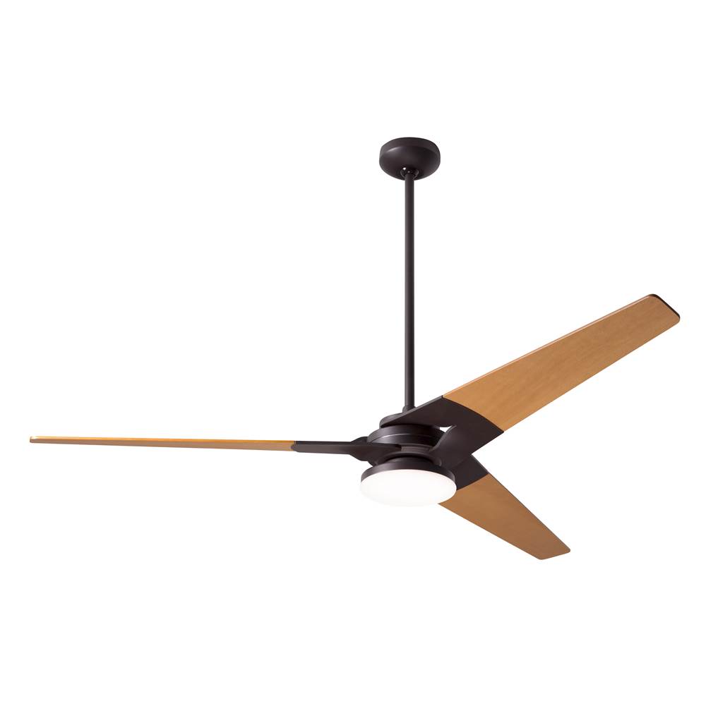 Modern Fan Company Torsion Fan; Dark Bronze Finish; 62'' Maple Blades; 20W LED; Wall Control with Remote Handset (2-wire)