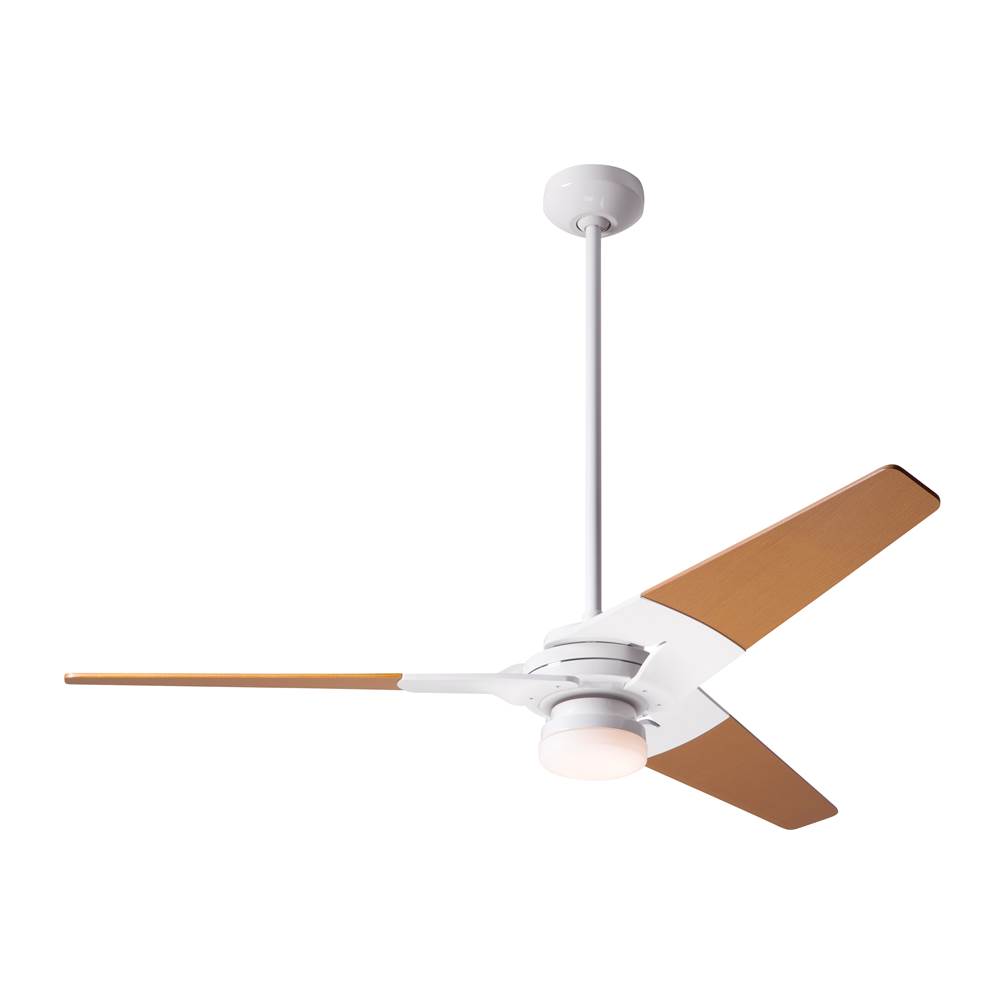 Modern Fan Company Torsion Fan; Gloss White Finish; 52'' Maple Blades; 17W LED; Fan Speed and Light Control (2-wire)
