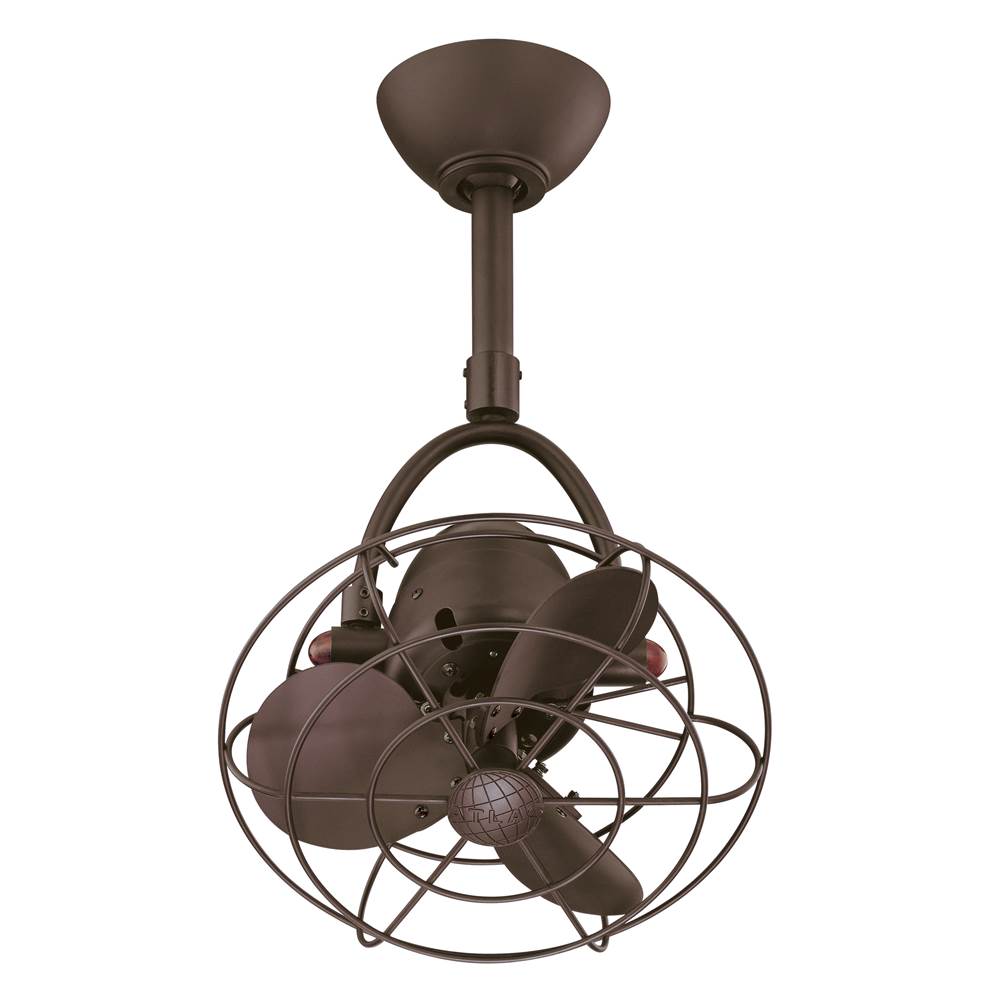 Matthews Fan Company Diane oscillating ceiling fan in Textured Bronze finish with metal blades.