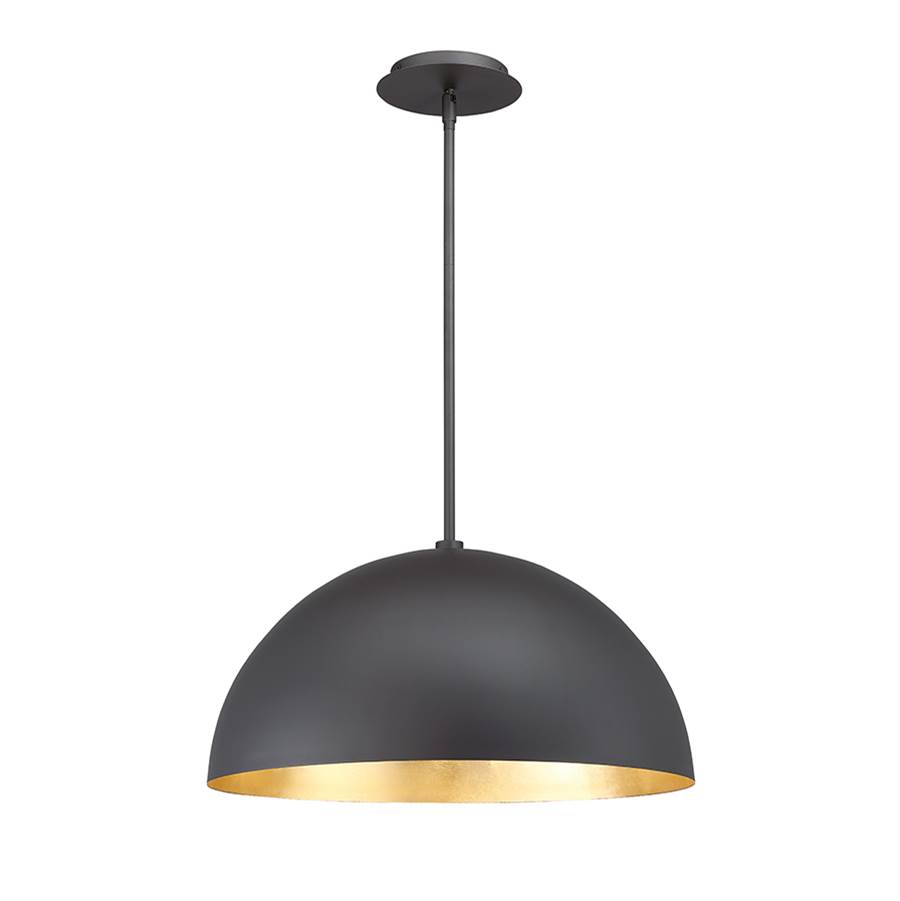 Modern Forms Yolo 20'' LED Dome Pendant Light 3000K in Gold Leaf/Dark Bronze