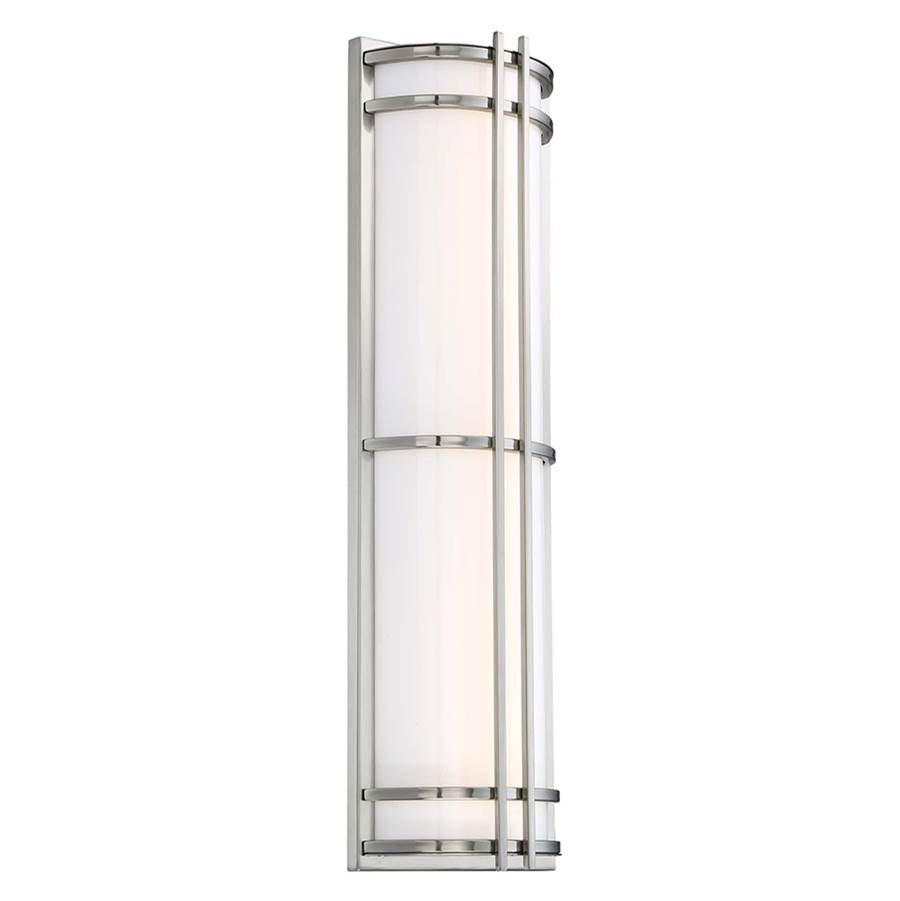 Modern Forms Skyscraper 27'' LED Outdoor Wall Sconce Light 3000K in Stainless Steel