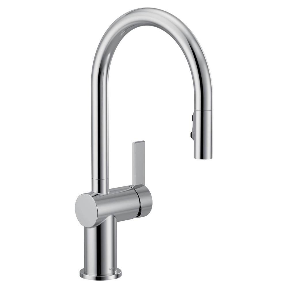 Moen Cia Pulldown Kitchen Faucet with Power Boost with Optional Matte Black Accents in Chrome