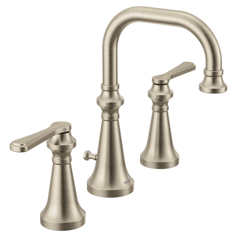 Moen Colinet Traditional Two-Handle Widespread High-Arc Bathroom Faucet with Lever Handles, Valve Required, in Brushed Nickel