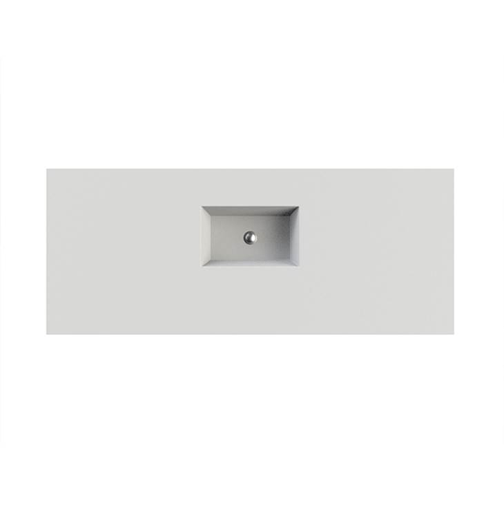 MTI Baths Petra 9 Sculpturestone Counter Sink Double Bowl Up To 56''- Gloss White