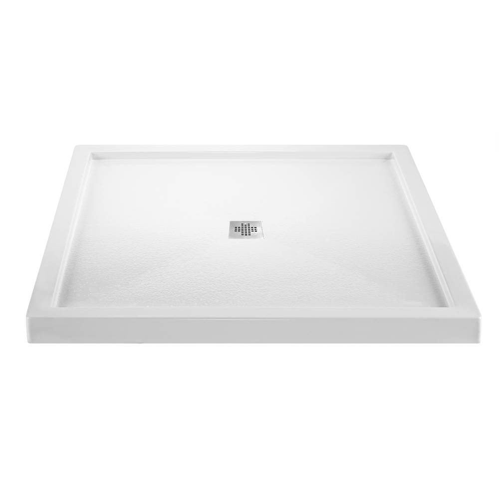 MTI Baths 3636 Acrylic Cxl Center Drain Multi Threshold - White