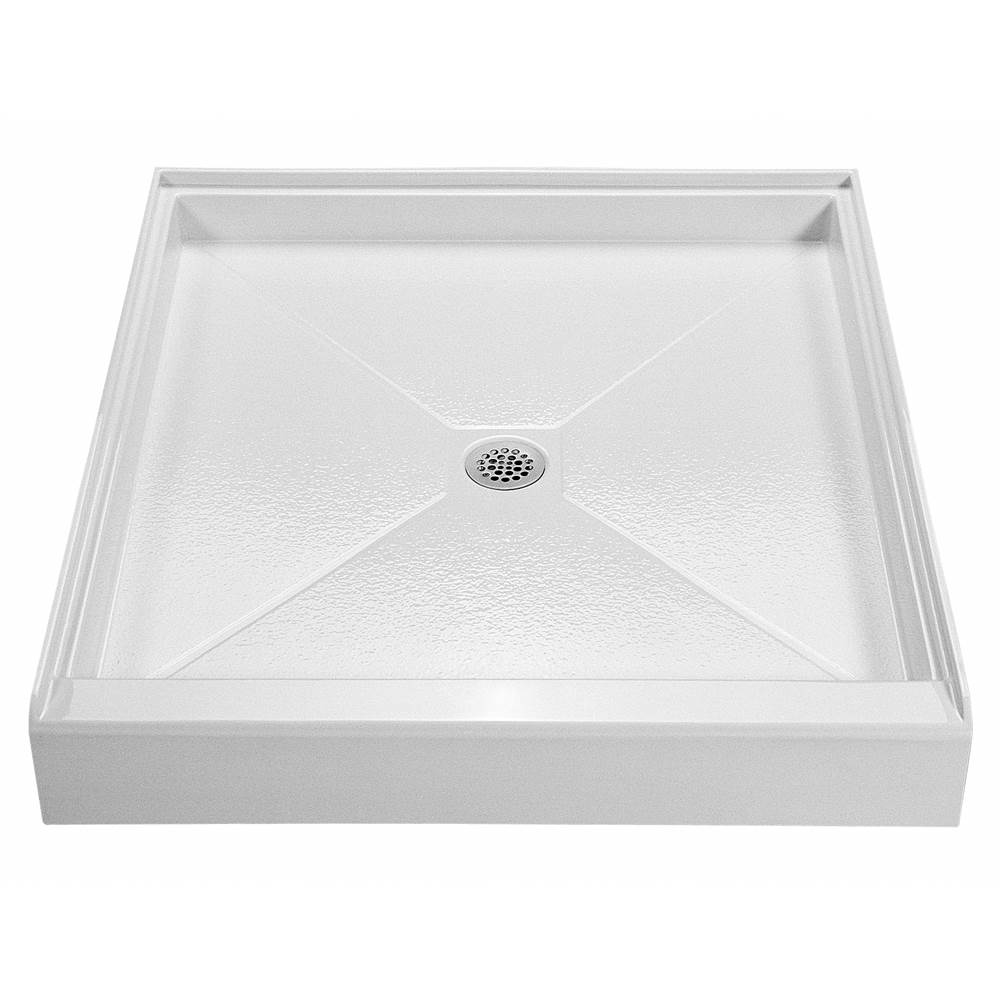 MTI Baths 4248 Acrylic Cxl Center Drain 42'' Threshold 3-Sided Integral Tile Flange - White