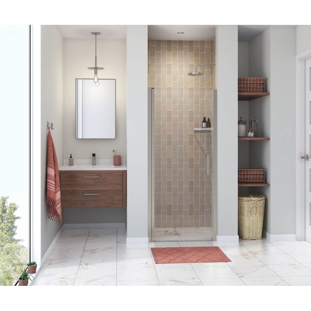 Maax Manhattan 31-33 x 68 in. 6 mm Pivot Shower Door for Alcove Installation with Clear glass & Round Handle in Brushed Nickel
