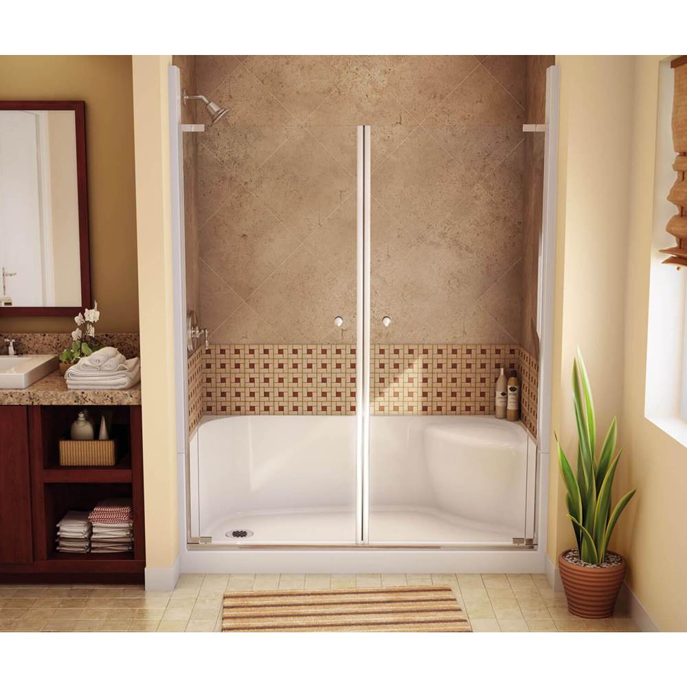 Maax SPS 3460 AcrylX Alcove Shower Base with Center Drain in White