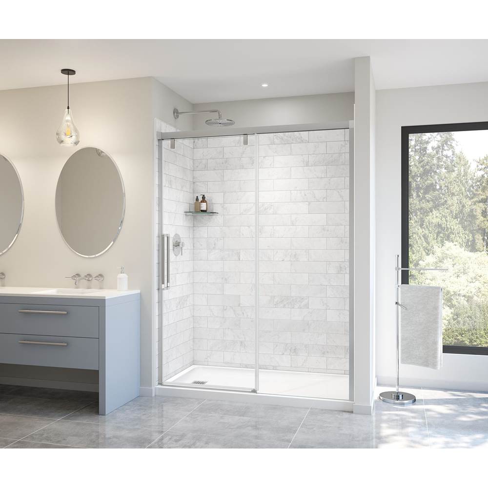 Maax Uptown 56-59 x 76 in. 8 mm Sliding Shower Door for Alcove Installation with Clear glass in Chrome