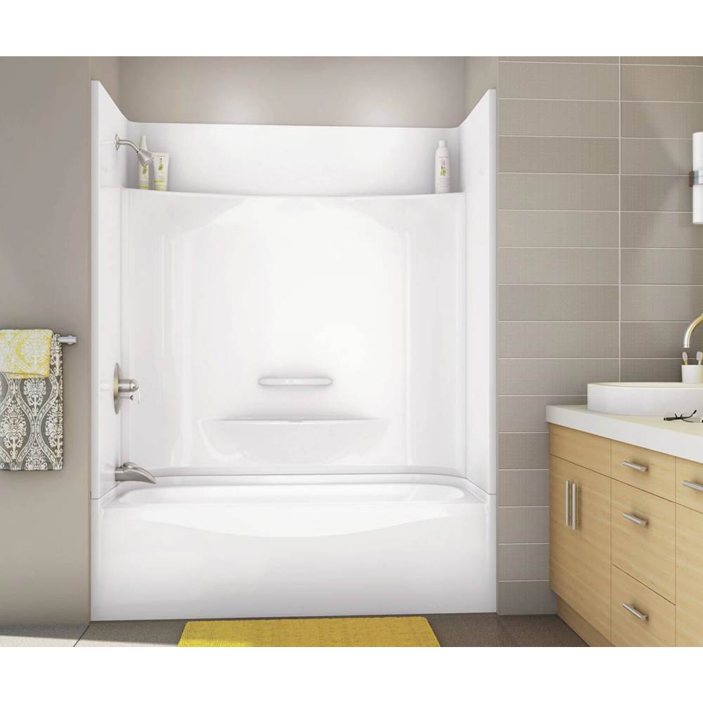 Maax KDTS 3060 AFR AcrylX Alcove Right-Hand Drain Four-Piece Tub Shower in White