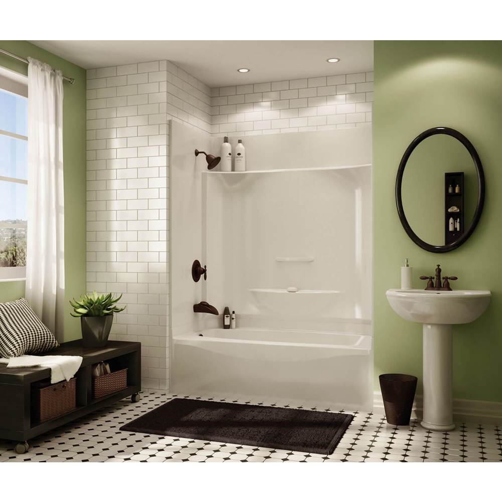Maax KDTS 3260 AFR AcrylX Alcove Right-Hand Drain Four-Piece Tub Shower in White