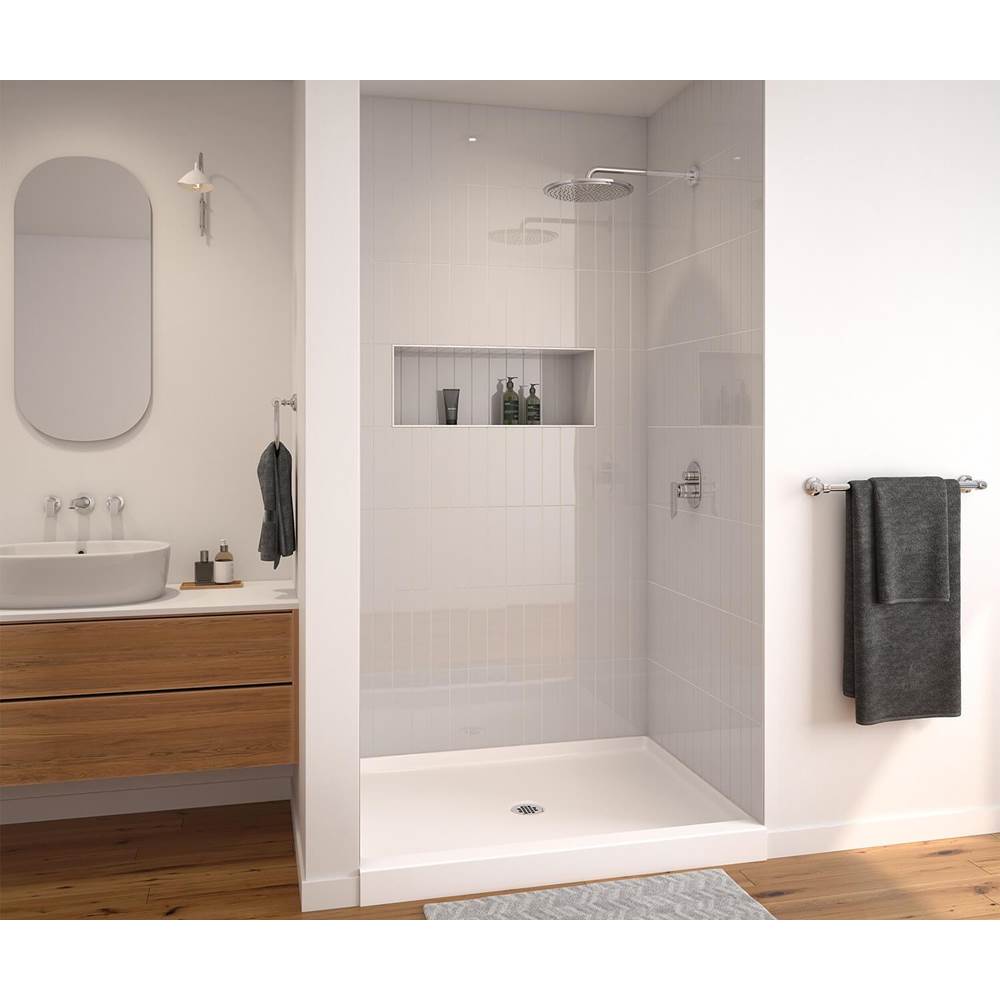 Maax SPL 3850 AcrylX Alcove Shower Base with Center Drain in White