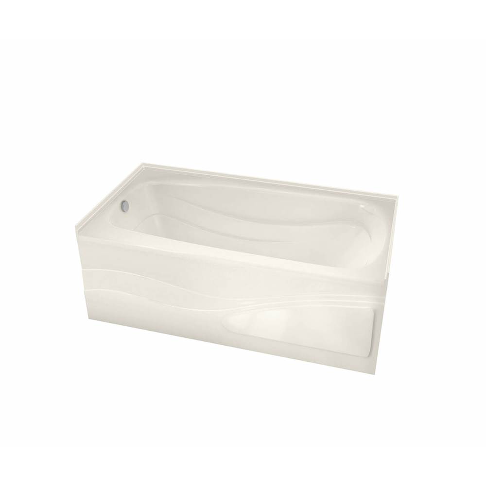 Maax Tenderness 6042 Acrylic Alcove Right-Hand Drain Combined Whirlpool & Aeroeffect Bathtub in Biscuit