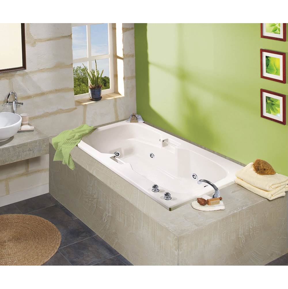 Maax Lopez 6036 Acrylic Alcove End Drain Combined Whirlpool & Aeroeffect Bathtub in White