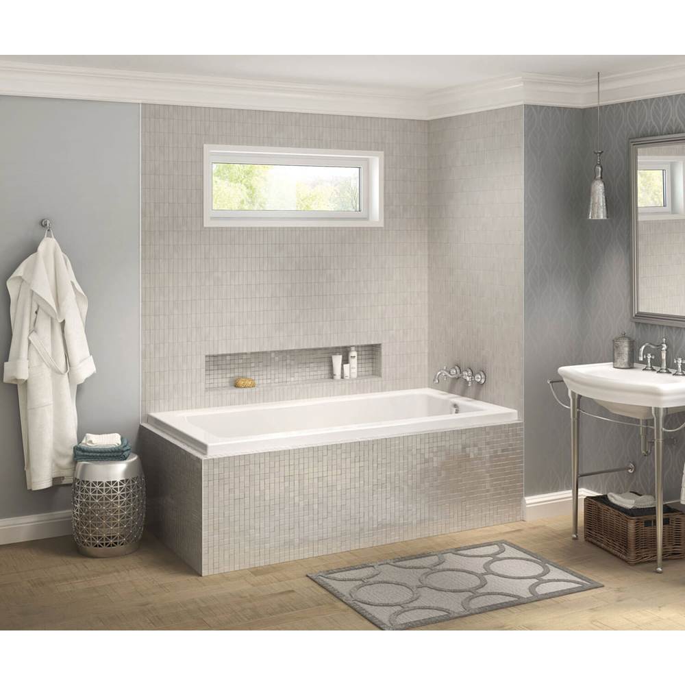 Maax Pose 7236 IF Acrylic Corner Right Right-Hand Drain Combined Whirlpool & Aeroeffect Bathtub in White