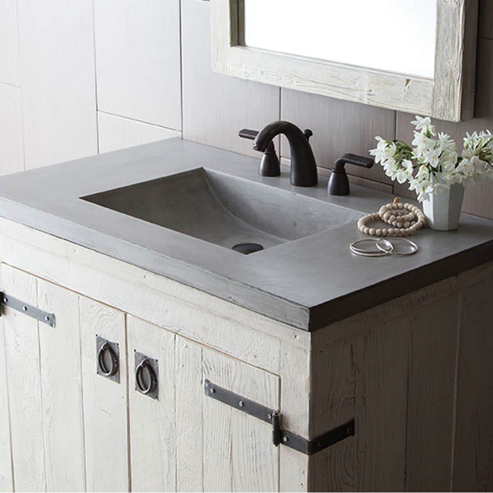 Native Trails 36'' Palomar Vanity Top with Integral Bathroom Sink in Ash-Single faucet hole