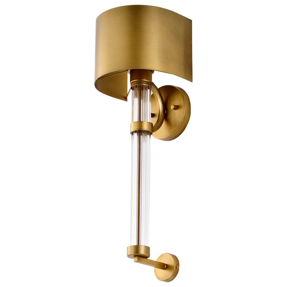Nuvo Teagon 1 Light Wall Sconce; Natural Brass Finish; Metal Shade
