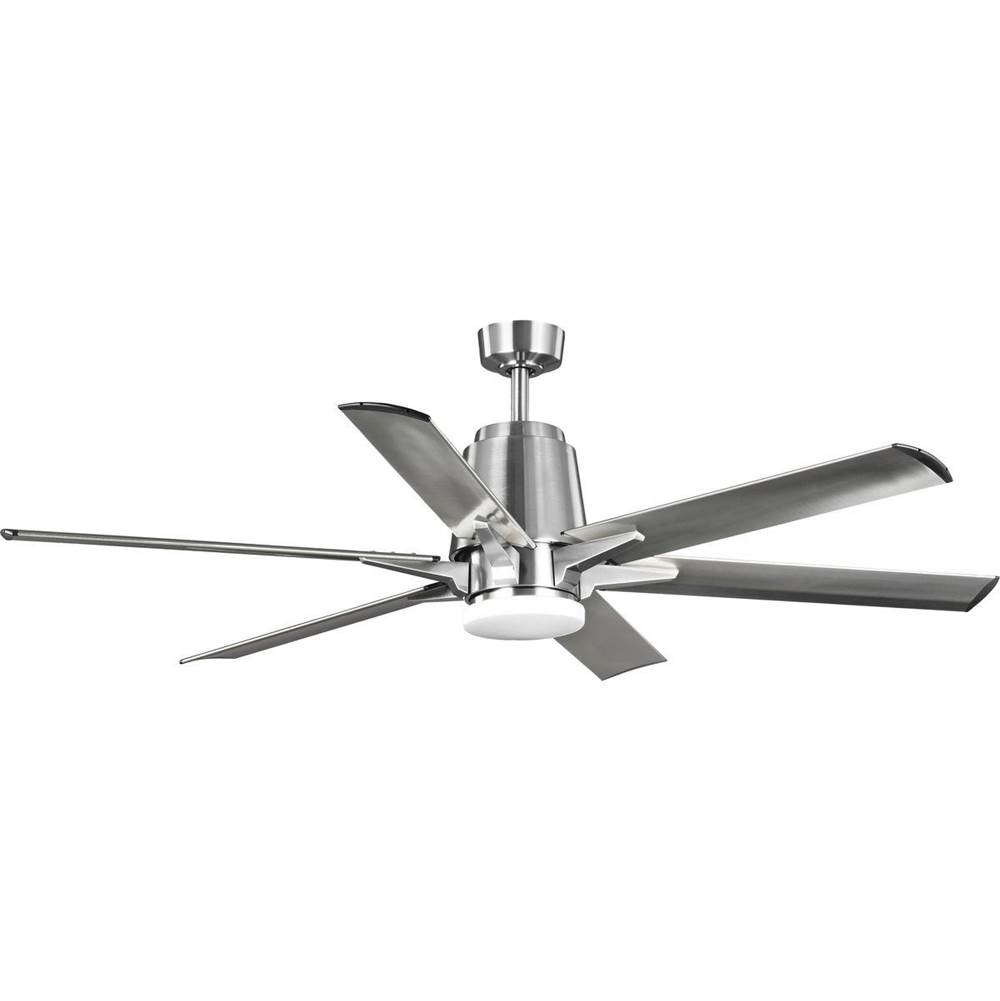 Progress Lighting Arlo Collection 60'' Indoor/Outdoor Six-Blade Brushed Nickel Ceiling Fan