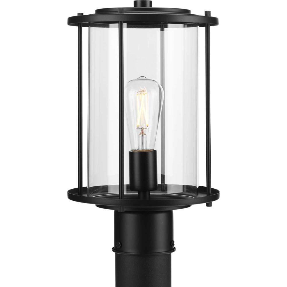 Progress Lighting Gunther One-Light Matte Black Modern Farmhouse Post Lantern