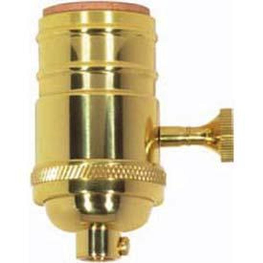 Satco Polished Nickel Cast Brass 3 Way Socket 1/4