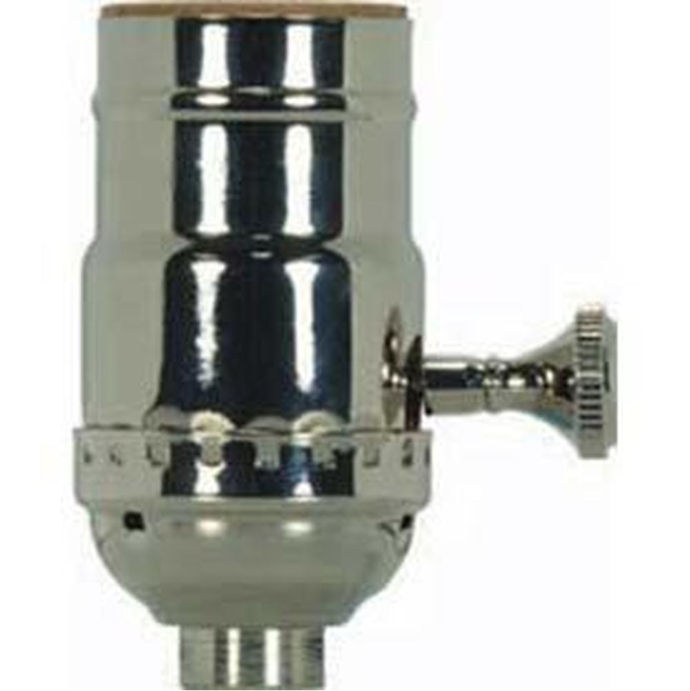 Satco Polished Nickel Solid Brass On/Off Socket with Ss 1/8