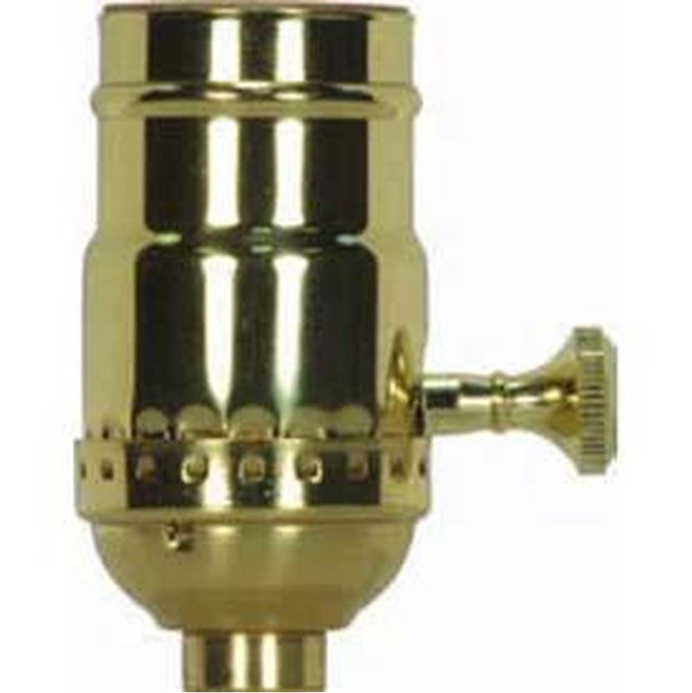 Satco Polished Solid Brass 3 Way Socket 1/8 Cap LSS