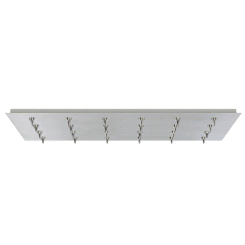 Stone Lighting Canopy, Low Voltage, 18''x46'', Rectangular, 24 Port, Satin Nickel, for LED Fixtures