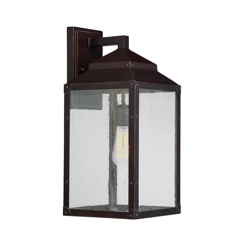 Savoy House Brennan 1-Light Outdoor Wall Lantern in English Bronze with Gold