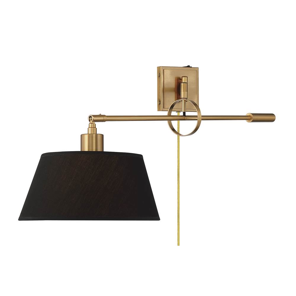 Savoy House Perignon 1-Light Adjustable Wall Sconce in Warm Brass