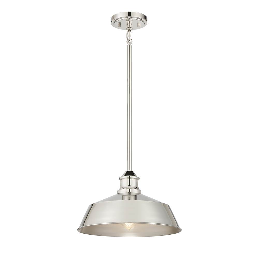Savoy House 1-Light Pendant in Polished Nickel
