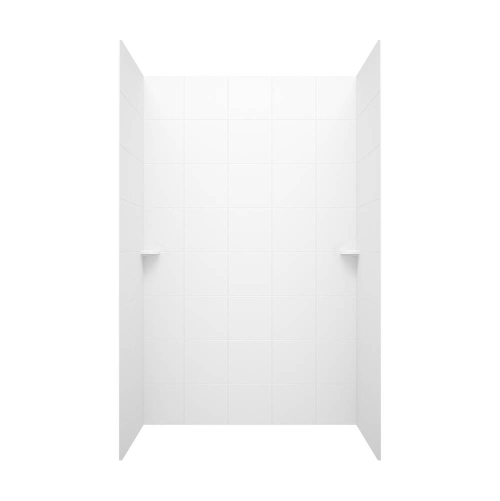 Swan SQMK72-3636 36 x 36 x 72 Swanstone® Square Tile Glue up Tub Wall Kit in White