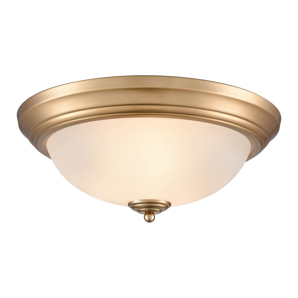 Thomas Lighting Basics 15'' Wide 3-Light Flush Mount - Satin Gold