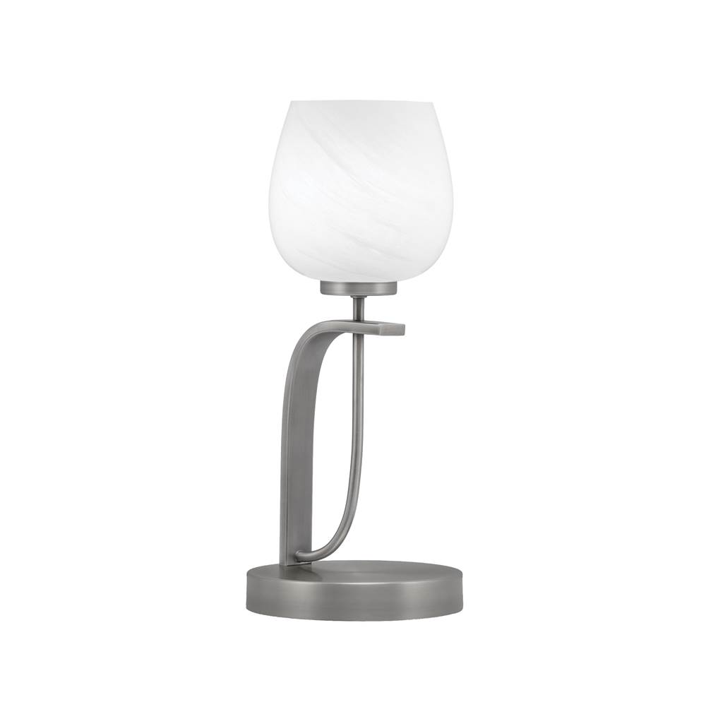 Toltec Lighting Cavella Accent Lamp In Graphite Finish With 6'' White Marble Glass