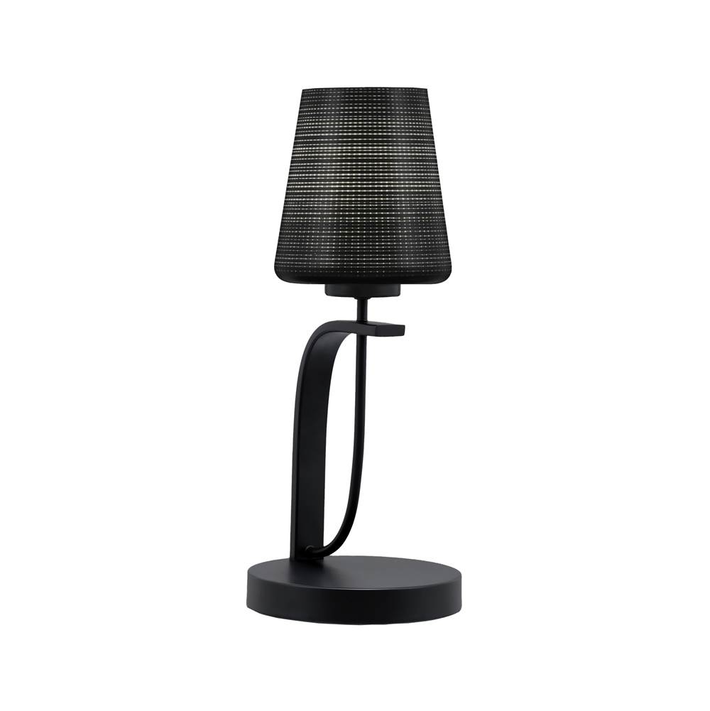 Toltec Lighting Cavella 1 Light Accent Lamp Shown In Matte Black Finish With 6'' Black Matrix Glass