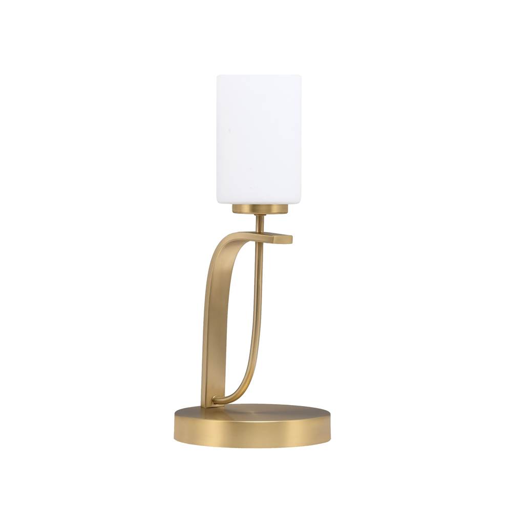 Toltec Lighting Cavella Accent Lamp In New Age Brass Finish With 4'' White Muslin Glass