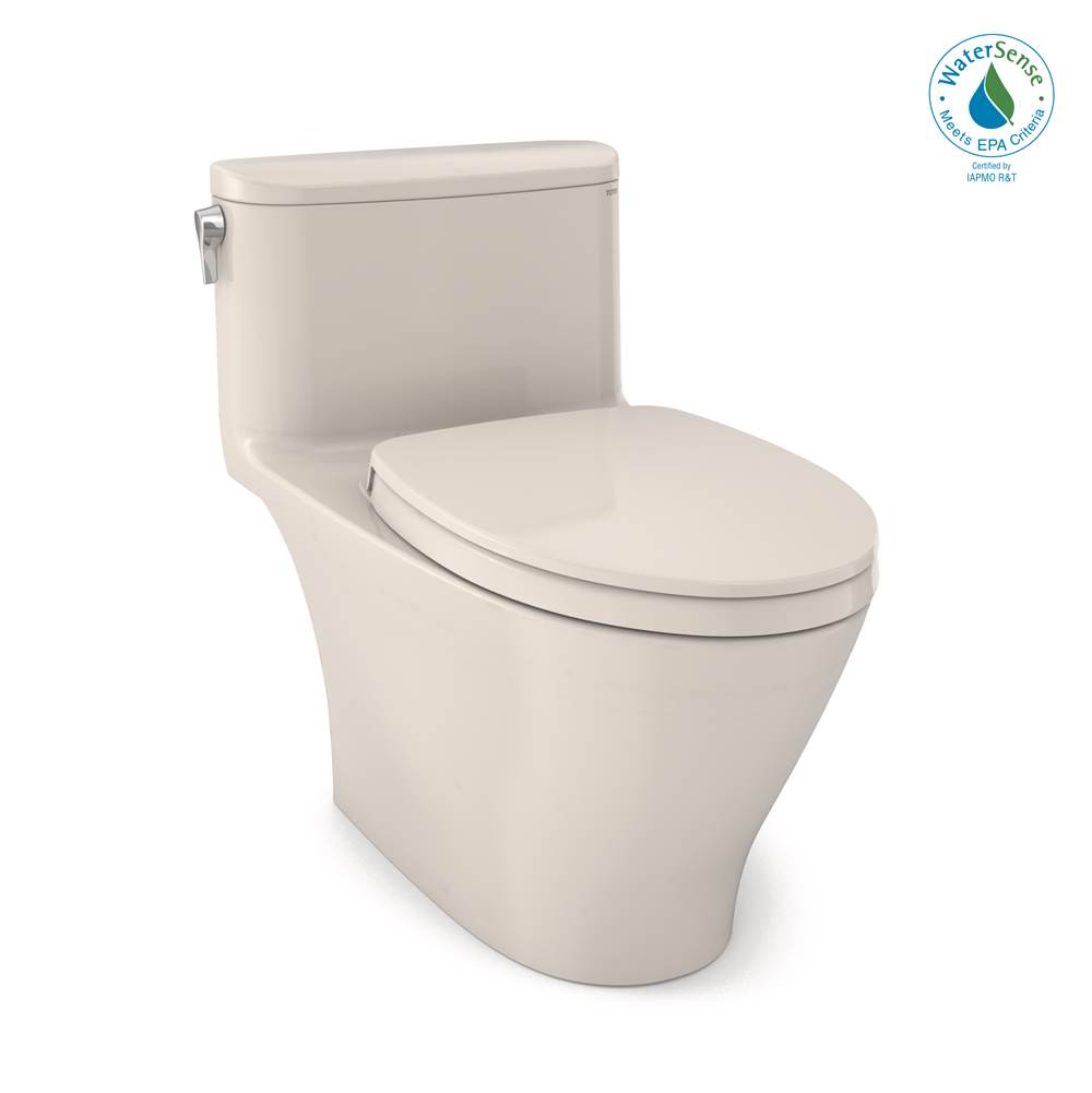 TOTO Toto® Nexus® One-Piece Elongated 1.28 Gpf Universal Height Toilet With Cefiontect® And Ss124 Softclose Seat, Washlet®+ Ready, Sedona Beige
