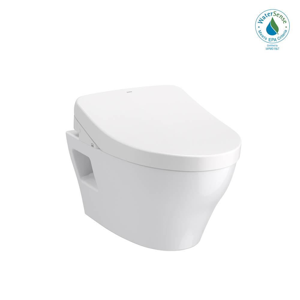 TOTO Toto® Washlet®+ Ep Wall-Hung Elongated Toilet With S500E Bidet Seat And Duofit® In-Wall 0.9 And 1.28 Gpf Dual-Flush Tank System, Matte Silver