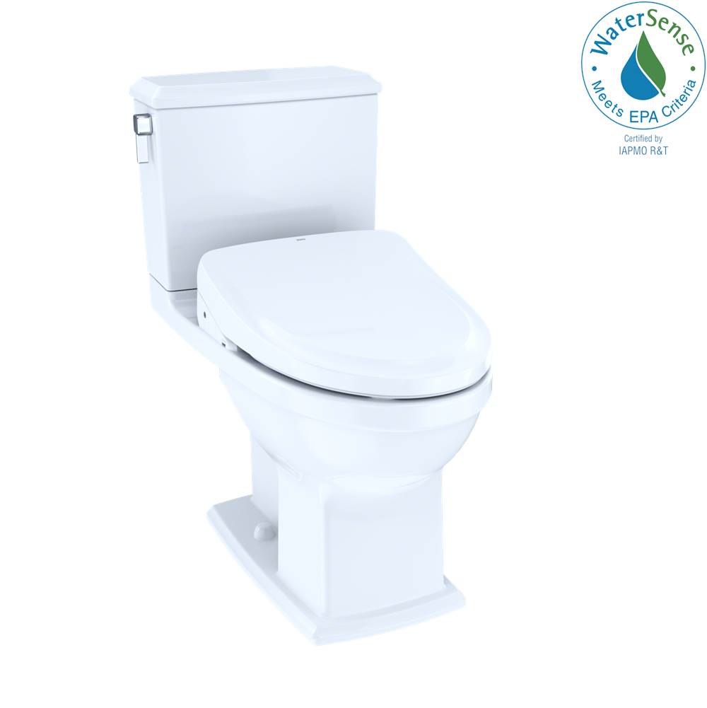 TOTO Toto® Washlet®+ Connelly® Two-Piece Elongated Dual Flush 1.28 And 0.9 Gpf Toilet And Classic Washlet S500E Bidet Seat, Cotton White