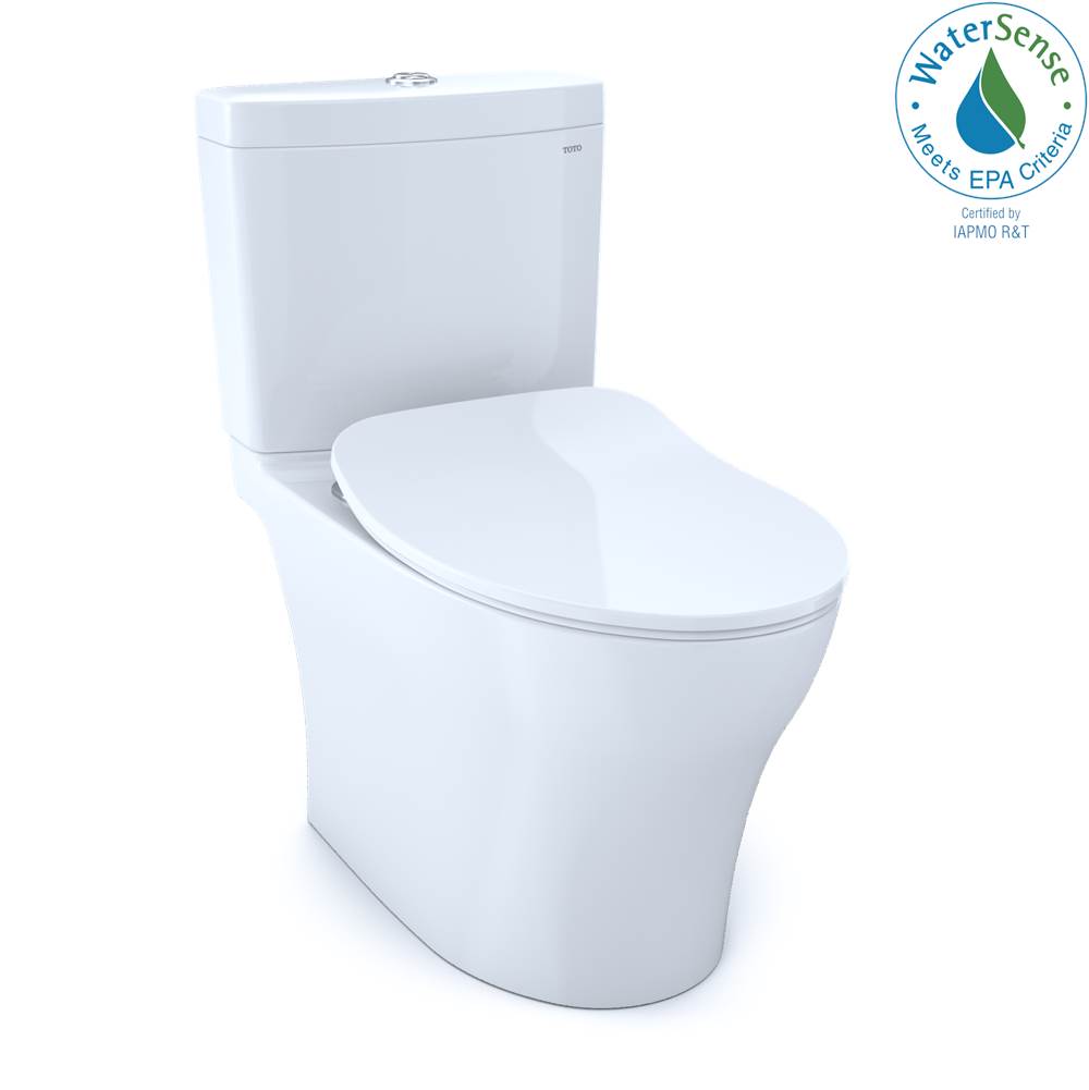 TOTO Aquia® IV Two-Piece Elongated Dual Flush 1.28 and 0.8 GPF Toilet with CEFIONTECT® and SoftClose® Seat, WASHLET®+ Ready, Cotton White