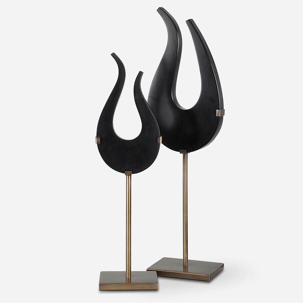 Uttermost Uttermost Black Flame Sculptures, S/2