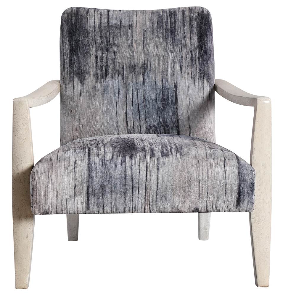 Uttermost Uttermost Watercolor Gray Chenille Accent Chair
