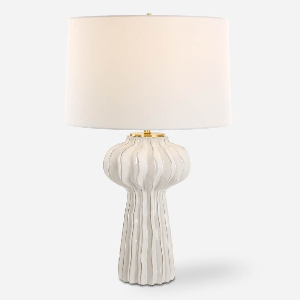 Uttermost Uttermost Wrenley Ridged White Table Lamp