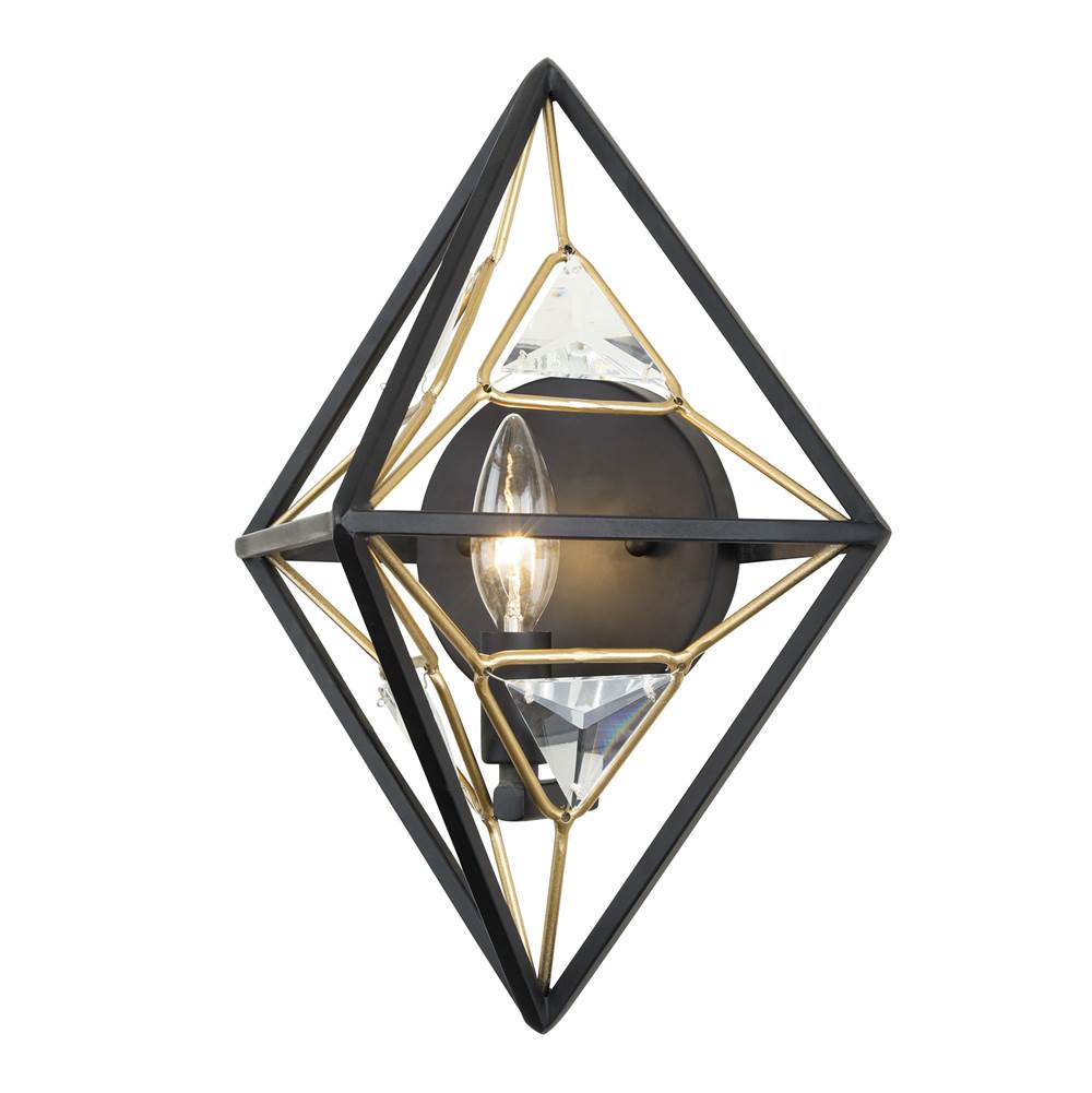 Varaluz Marcia 1-Lt Wall Sconce - Matte Black/French Gold