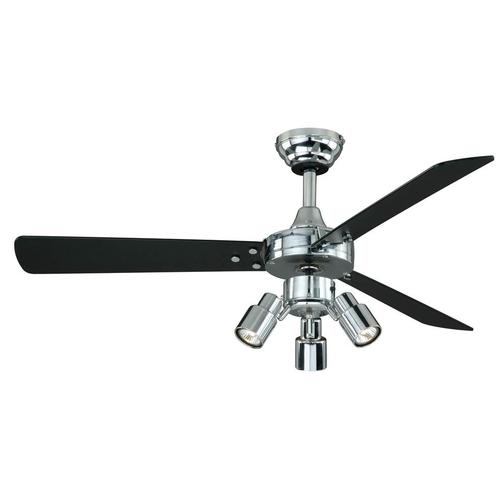 Vaxcel Cyrus Industrial 42 inch Chrome Ceiling Fan with LED Light Kit